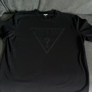 Guess Black Short Sleeve Tee with Geometric Design